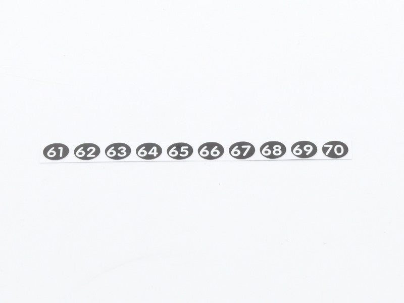 Stift-Aufklebenummern 61, 62, 63, 64, 65, 66, 67, 68, 69, 70 für Kellnerstifte