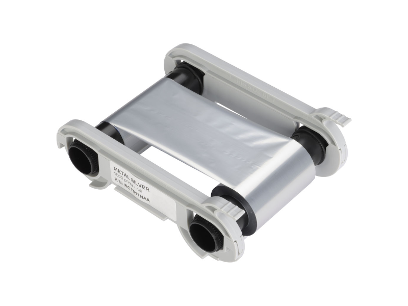 Farbband silber metallic monochrom für Zenius, Edikio und Primacy - 1000 Karten/Rolle
