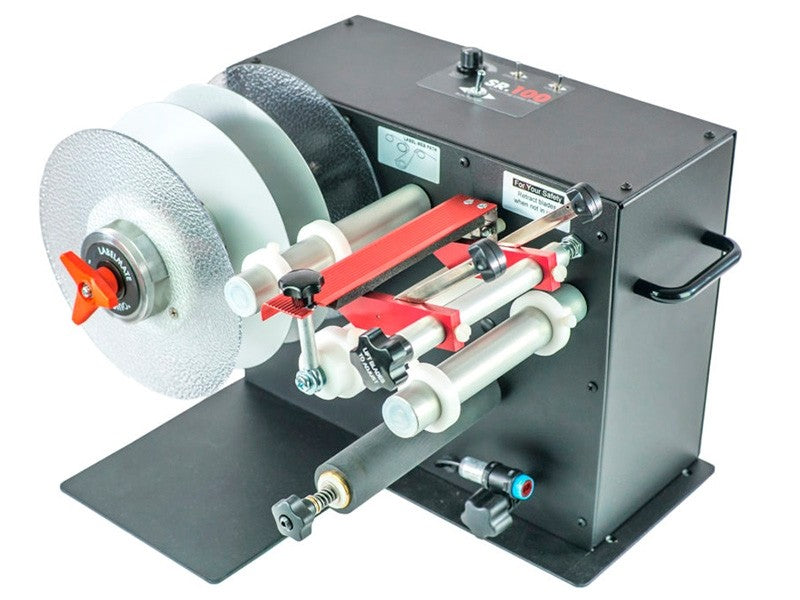 SR-10 - Etiketten-Schneidestation mit Aufwickler, Kern 76mm, Rollendurchmesser 220mm, Etikettenbreite 255mm, Rückspulrichtung von links nach rechts