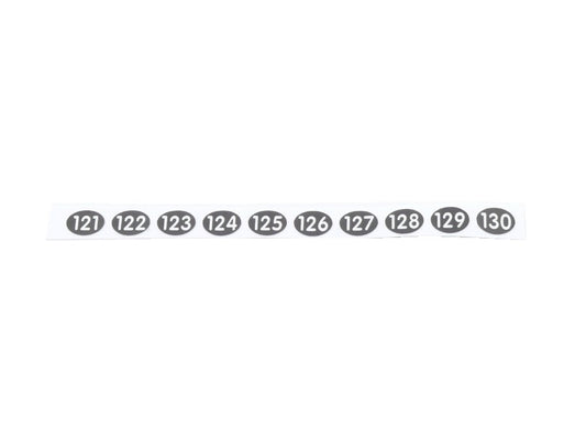 Stift-Aufklebenummern 121, 122, 123, 124, 125, 126, 127, 128, 129, 130 für Kellnerstifte