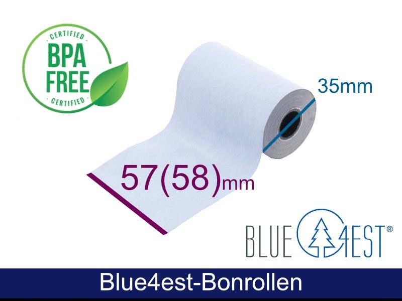 Thermorolle - 57(58) 35 12 (B/D(max.)/K) 14m, Blue4est® (Blau) Ökopapier