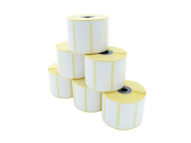 Etikettenrolle - Thermodirekt, 56 x 25mm, D76-80mm, Kern 12/25,1000 Etiketten/Rolle, ablösbar, für Epson TM-L60