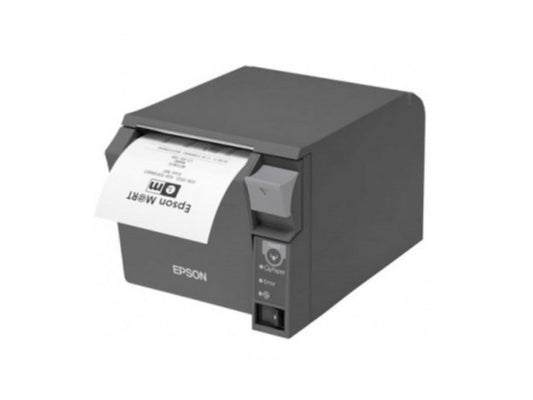 TM-T70II - Bon-Thermodrucker mit Frontausgabe, 80mm, Abschneider, USB + Ethernet, Buzzer, dunkelgrau