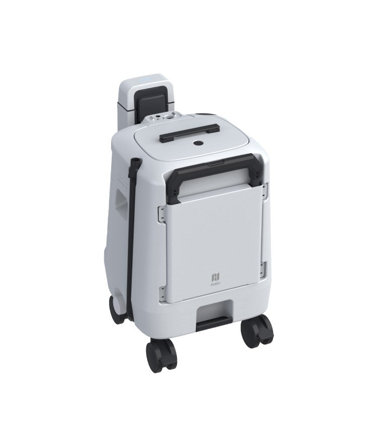 PUDU mobiler Tank (Mobile Water Station) für CC1 – Seitenansicht mit Teleskopgriff